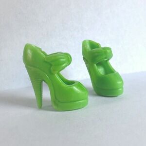 Barbie‎ Doll Accessories Shoes Platform Maryjane Heels Green